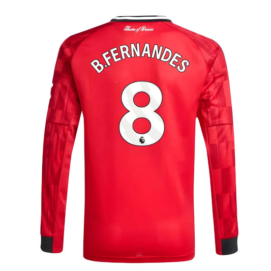 2025-2026 Man Utd Long Sleeve Home Shirt (Kids) (B.Fernandes 8)_3