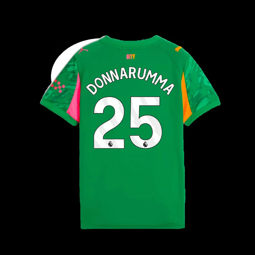 2025-2026 Man City Goalkeeper Away Shirt (Green) - Kids (Donnarumma 25)_4