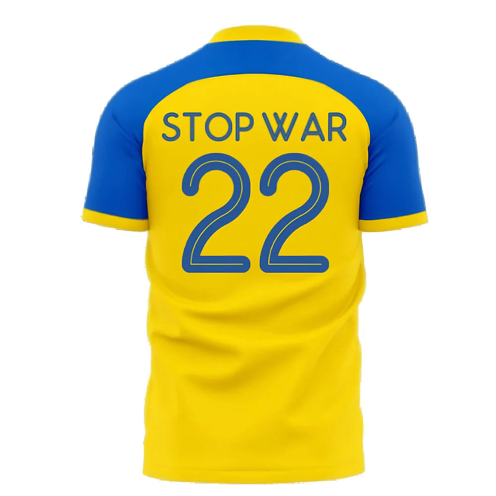 Ukraine Stop War Concept Football Kit (Libero) - Yellow (STOP WAR 22)_2