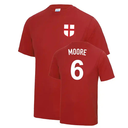 Bobby Moore 1966 England Fancy Dress Football T Shirt - Red_1