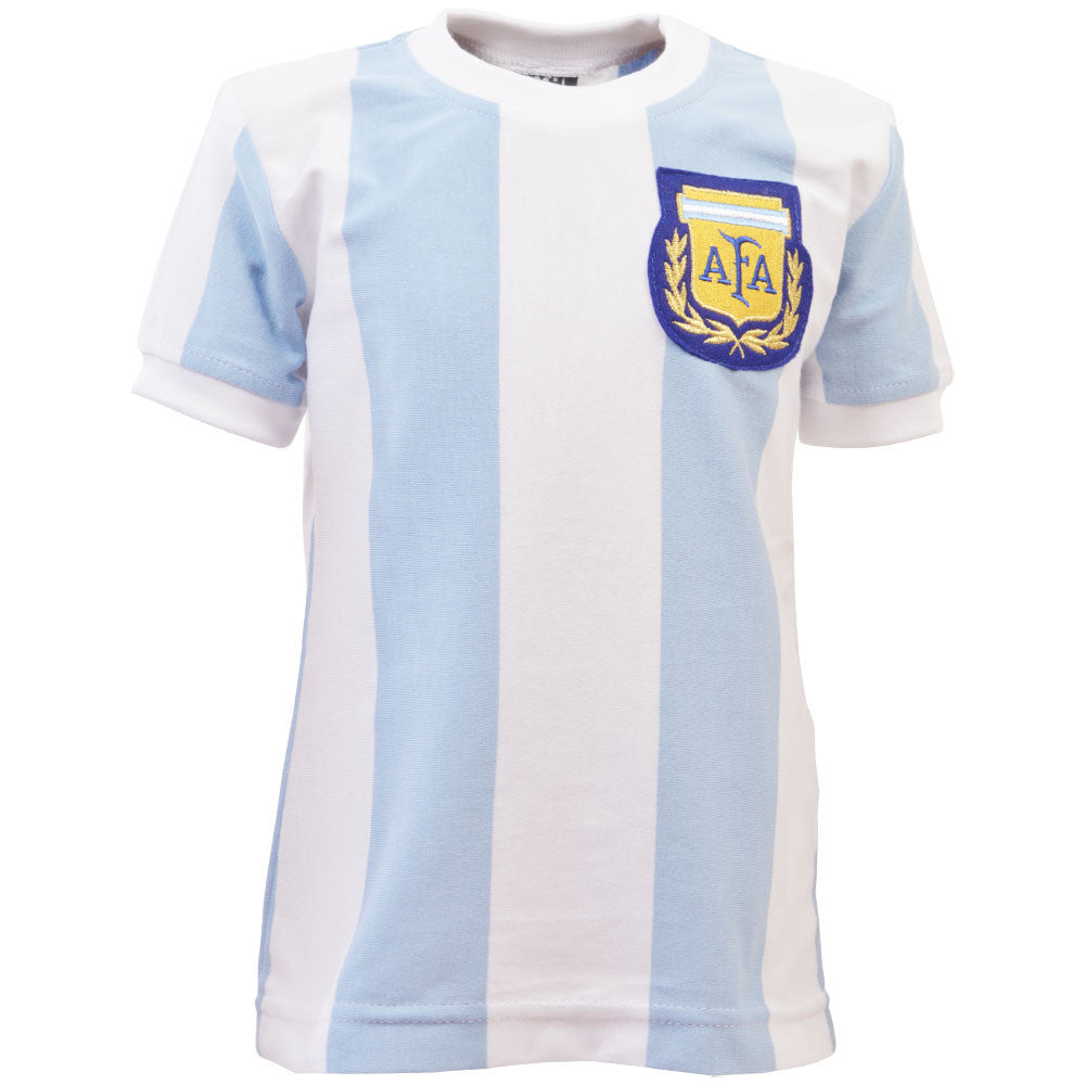 Argentina 1986 World Cup Kids Retro Football Shirt_2
