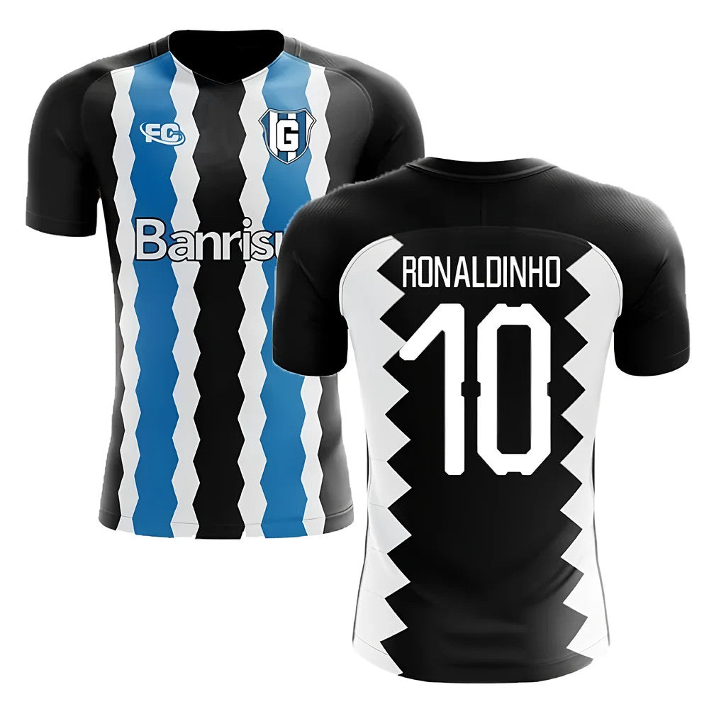 2018-2019 Gremio Fans Culture Home Concept Shirt (Ronaldinho 10)_3