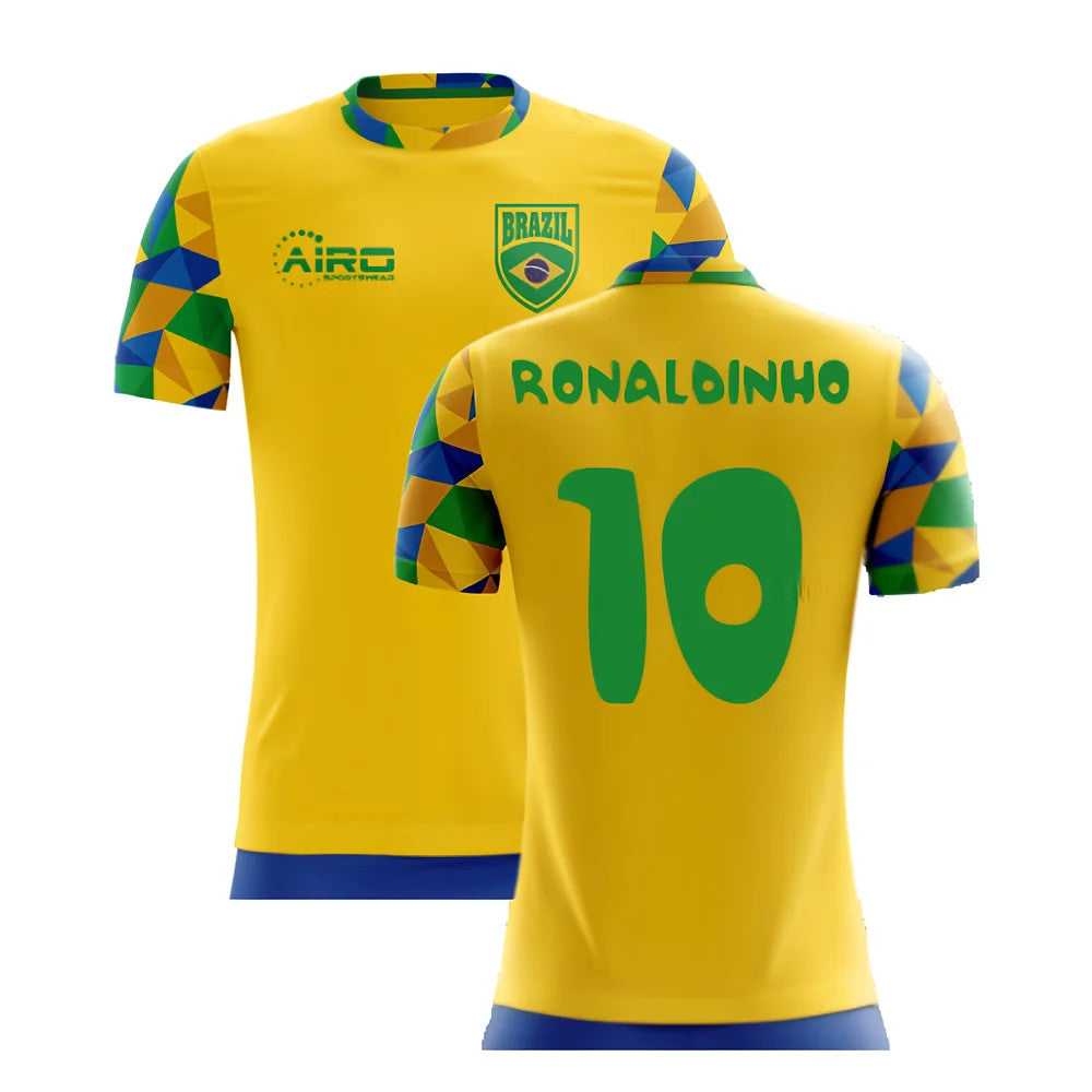2025-2026 Brazil Home Concept Football Shirt (Ronaldinho 10) - Kids_4
