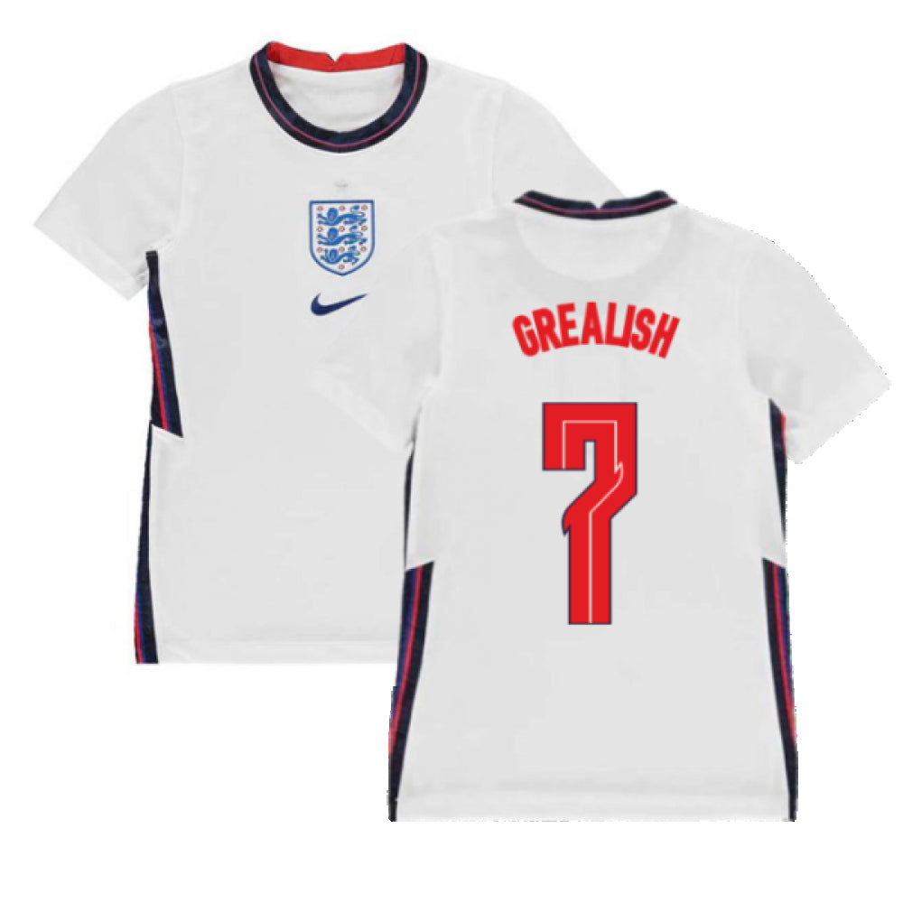 2020-2021 England Home Nike Football Shirt (Kids) (Grealish 7)_4