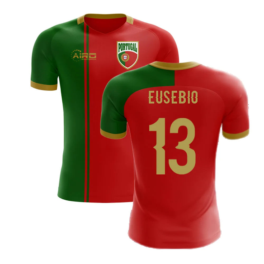 2025-2026 Portugal Flag Home Concept Football Shirt (Eusebio 13) - Kids_4