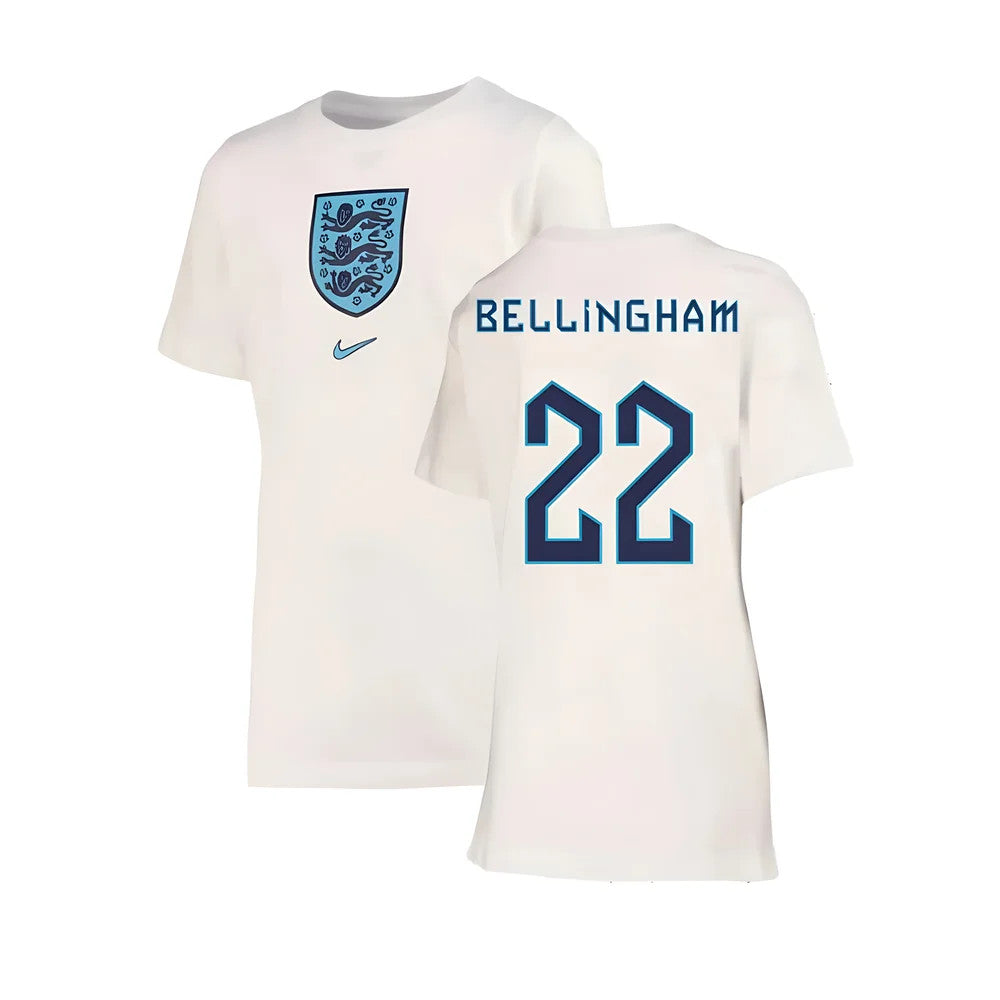 2022-2023 England Crest Tee (White) - Kids (Bellingham 22)_4