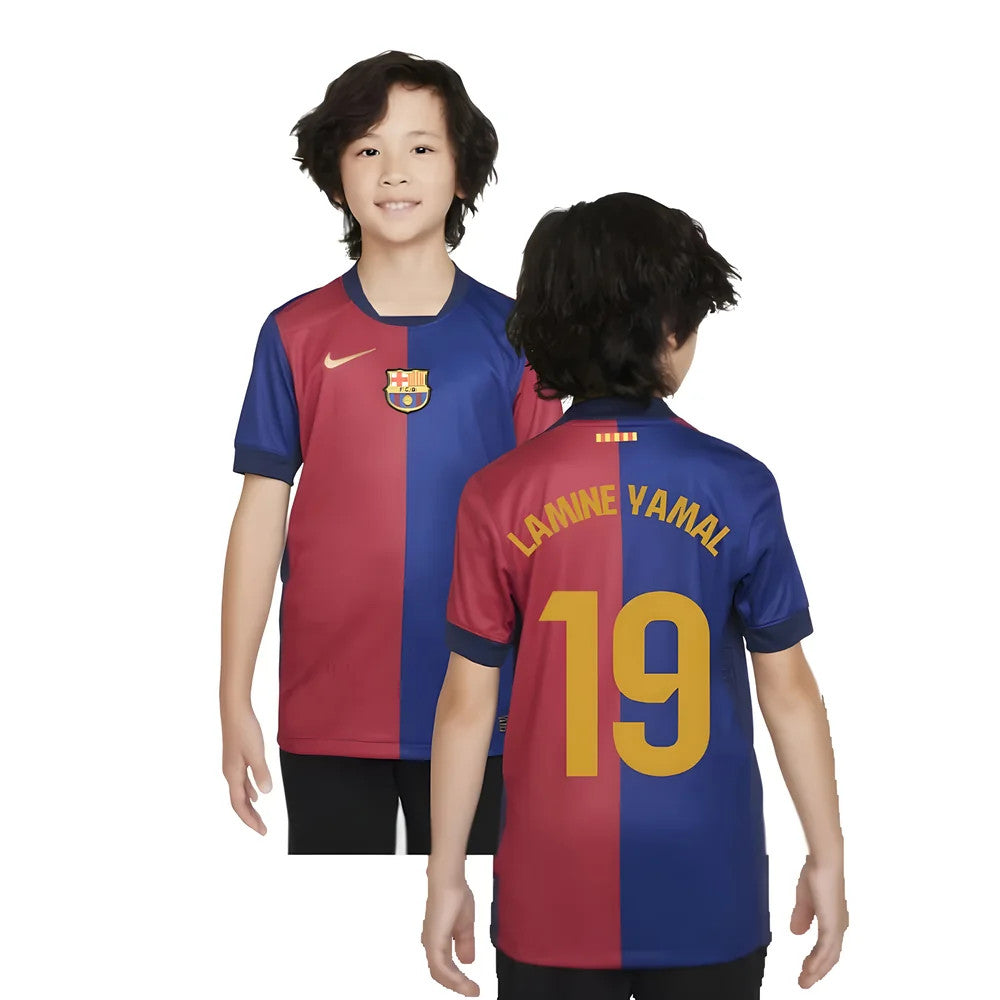 2024-2025 Barcelona Home Shirt (Sponsorless) - Kids (Lamine Yamal 19)_5