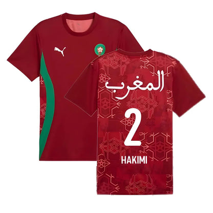 2024-2025 Morocco Prematch SS Jersey (Red) (Hakimi 2)_5