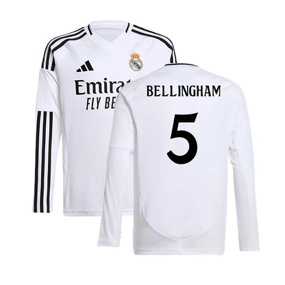 2024-2025 Real Madrid Long Sleeve Home Shirt (Kids) (Bellingham 5)_5