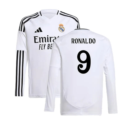 2024-2025 Real Madrid Long Sleeve Home Shirt (Kids) (Ronaldo 9)_5