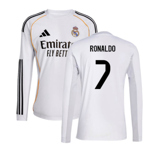 2025-2026 Real Madrid Long Sleeve Home Shirt (Ronaldo 7)_6