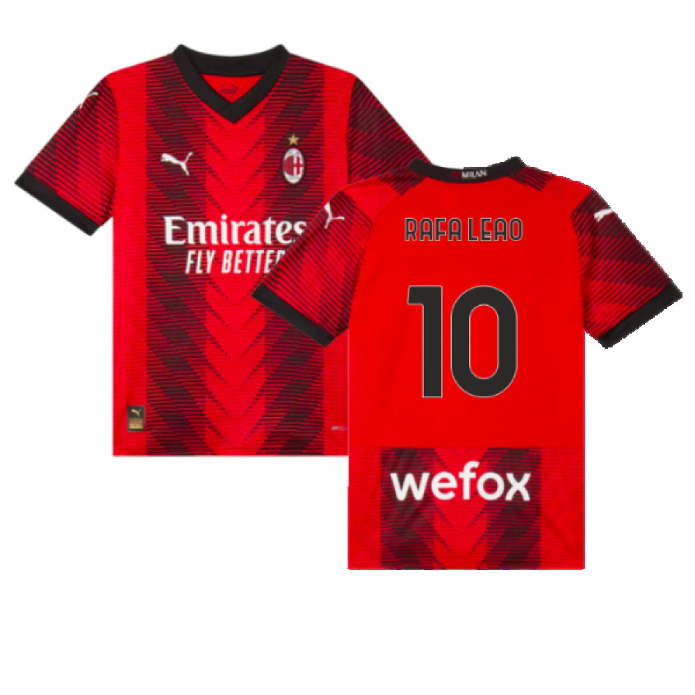 2023-2024 AC Milan Home Shirt (Kids) (Rafa Leao 10)_4
