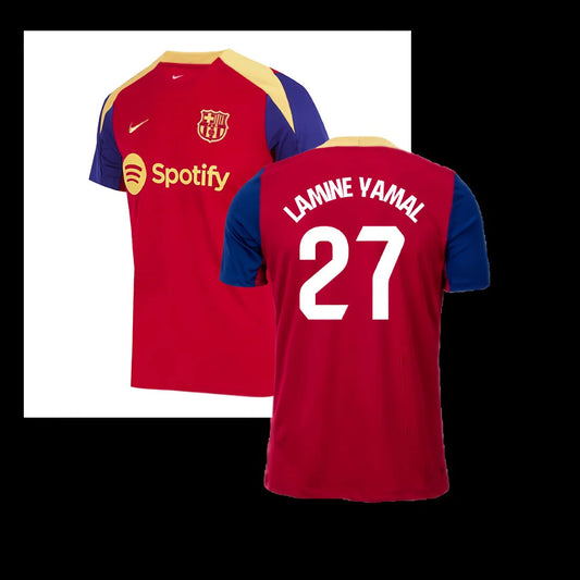 2023-2024 Barcelona Strike Training Shirt (Red) (Lamine Yamal 27)_4