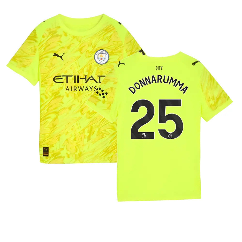 2025-2026 Man City Goalkeeper Third Shirt (Yellow) - Kids (Donnarumma 25)_4