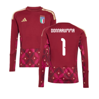 2026-2027 Italy Home Goalkeeper Shirt (Burgundy) - Kids (Donnarumma 1)_4