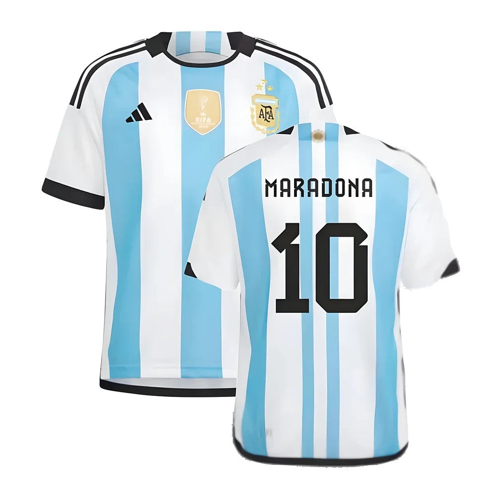 Argentina 2022 World Cup Winners Home Shirt - Kids (MARADONA 10)_4
