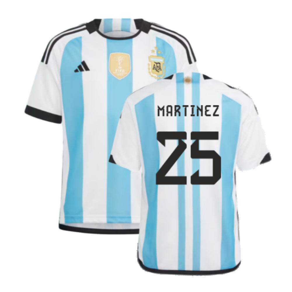 Argentina 2022 World Cup Winners Home Shirt - Kids (MARTINEZ 25)_4