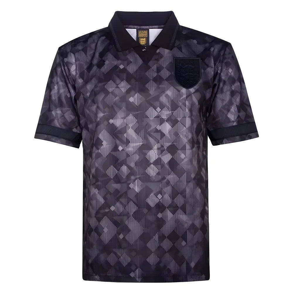 England 1990 Black Out Retro Football Shirt_0