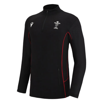 2022-2023 Wales Rugby Travel 1/4 Zip Softshell (Black)_1