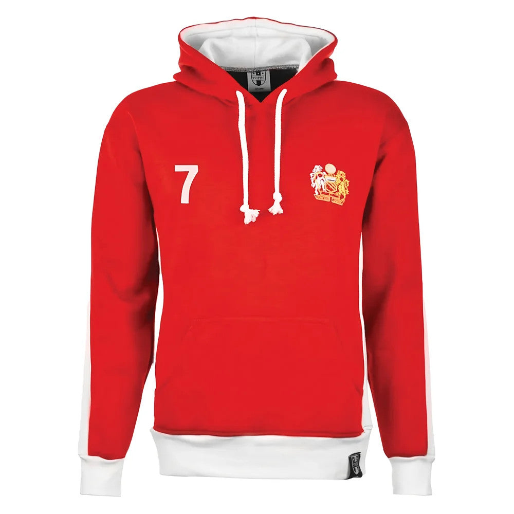 Manchester Reds Number 7 Retro Hoodie (Red)_1