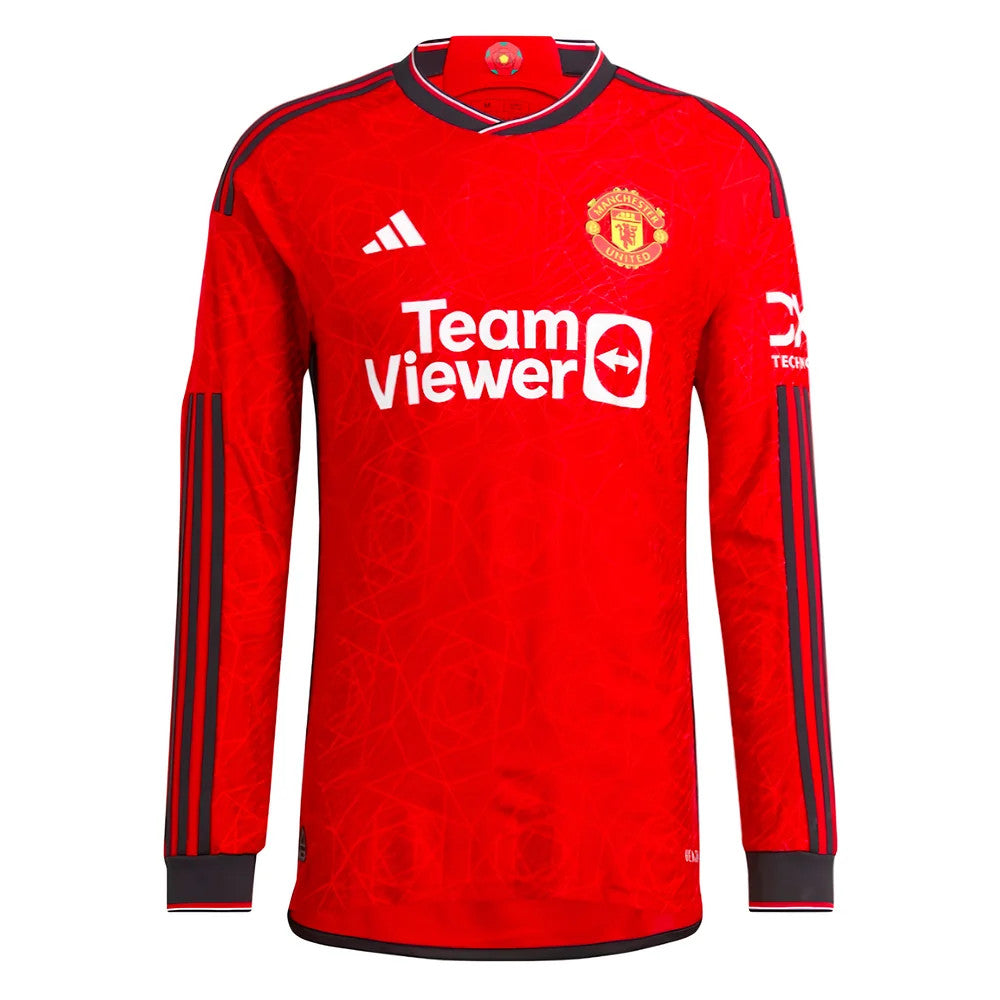 2023-2024 Man Utd Authentic Long Sleeve Home Shirt (Beckham 7)_4