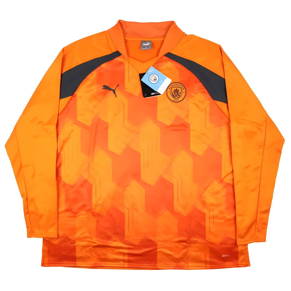 2023-2024 Man City Pre-Match LS Sweat Top (Orange)_1