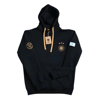 Argentina Retro Football Hoodie El Sol Black_1