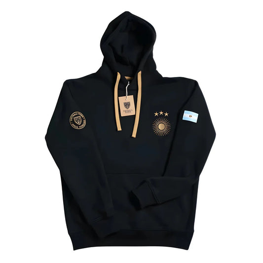 Argentina Retro Football Hoodie El Sol Black_1