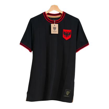 Albania Shqiponje Black Retro Football Shirt_1