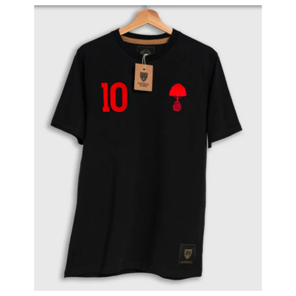 Nottingham The Tree 10 Retro Football T-Shirt (Black)_0