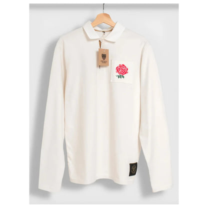England Red Rose Retro Rugby Jersey (White)_0