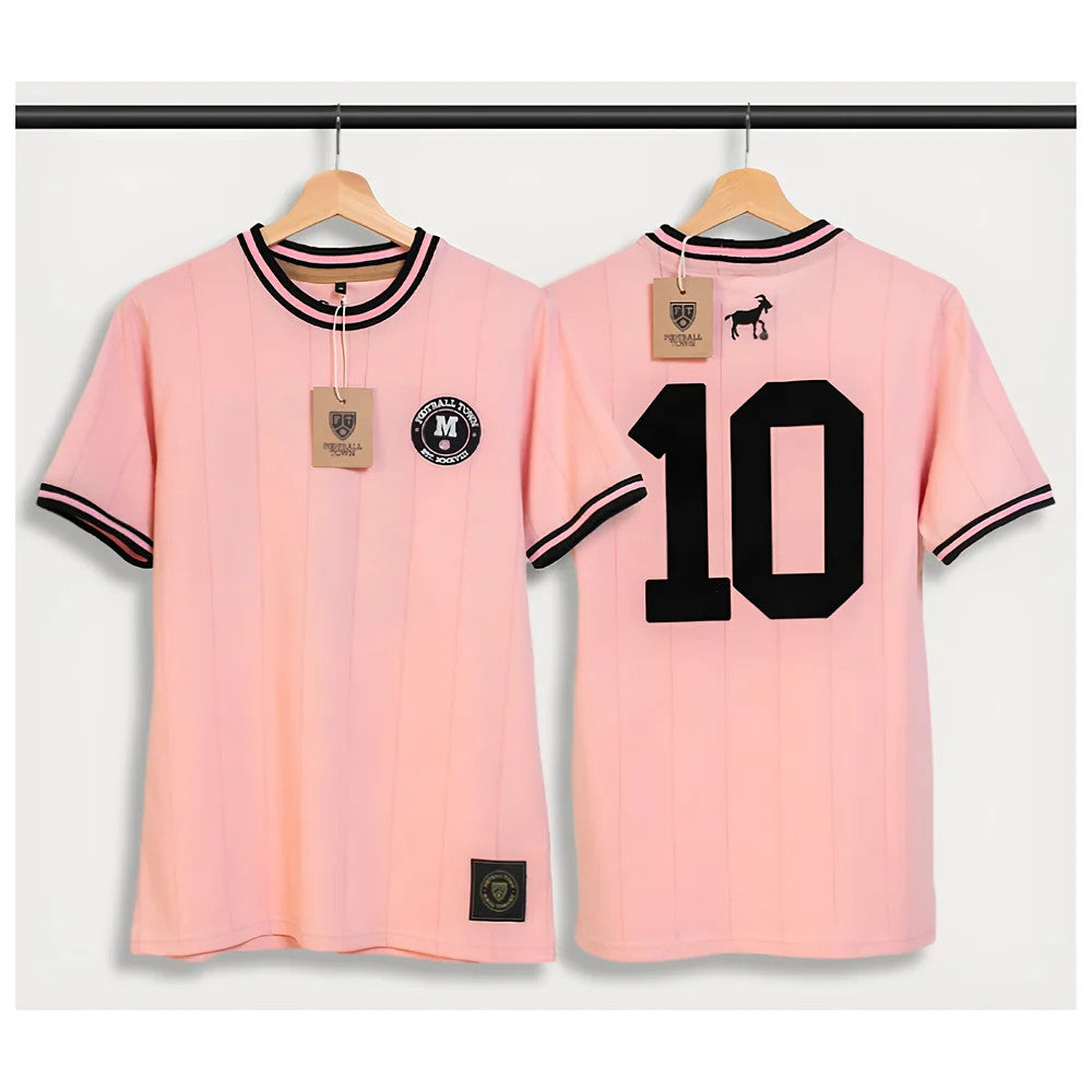 Miami Messi M GOAT Pink Home Retro Football Shirt_0