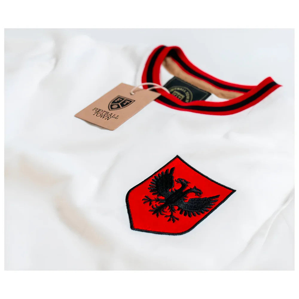 Albania Shqiponje White Retro Football Shirt_1