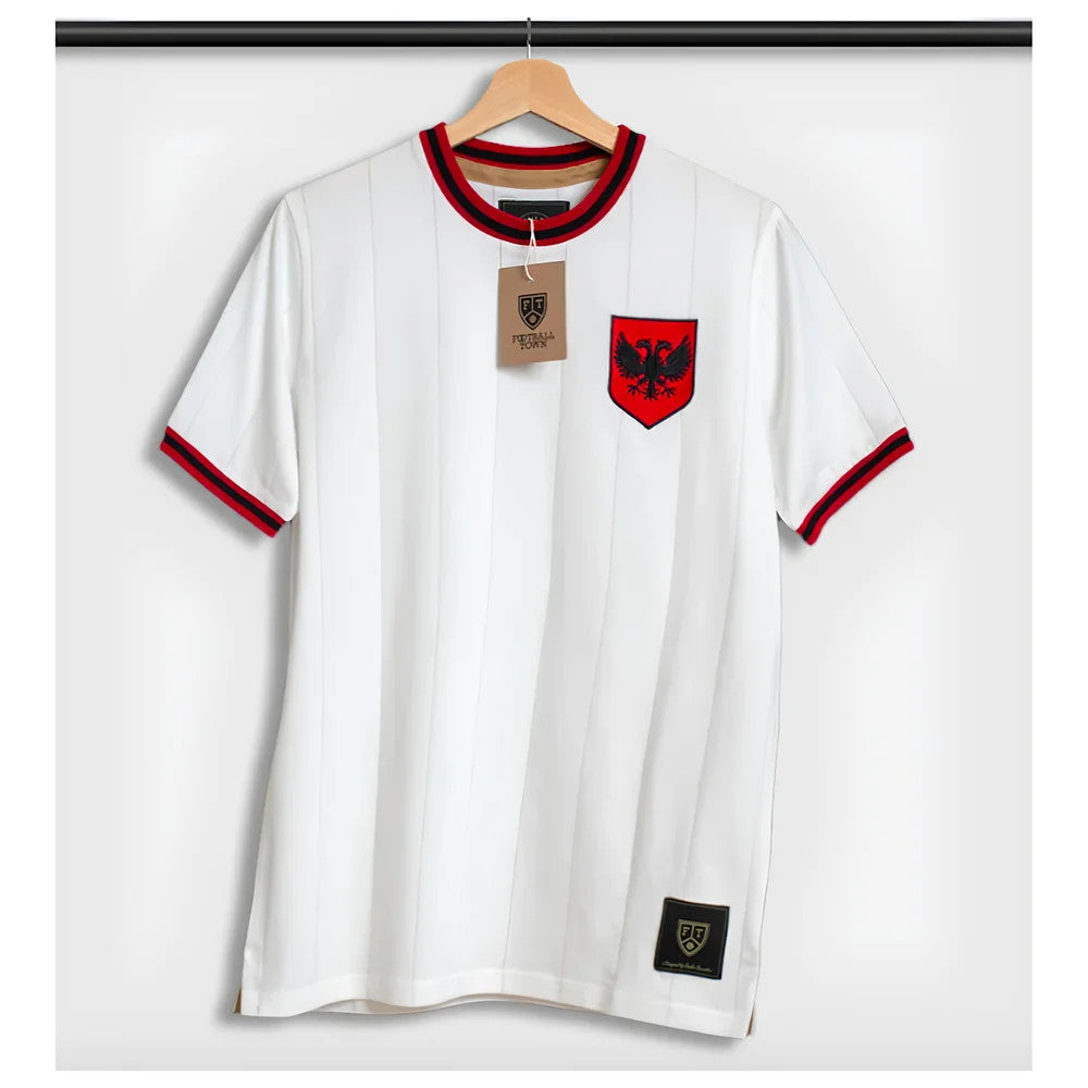 Albania Shqiponje White Retro Football Shirt_1