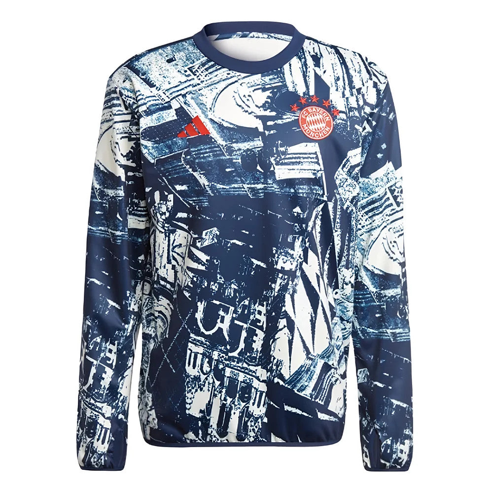 2023-2024 Bayern Munich Pre-Match Warm Up Top (Off White)_1