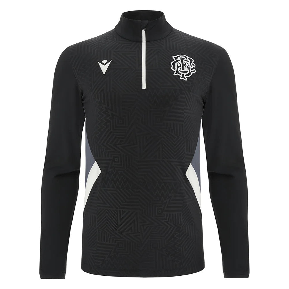 2023-2024 Barbarians Training Player Half Zip Top (Black-White)_1