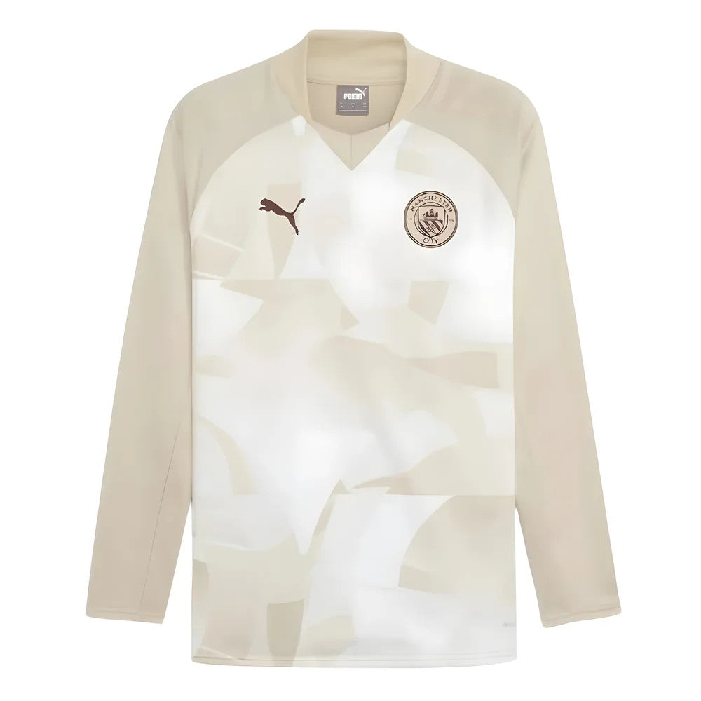 2023-2024 Man City Prematch LS Sweat Top (Granola)_1