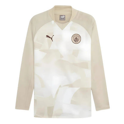 2023-2024 Man City Prematch LS Sweat Top (Granola)_1