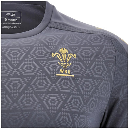 2024-2025 Wales WRU Rugby Training Poly Shirt (Anthracite) - Kids_3