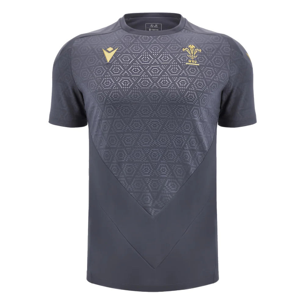 2024-2025 Wales WRU Rugby Training Poly Shirt (Anthracite) - Kids_3