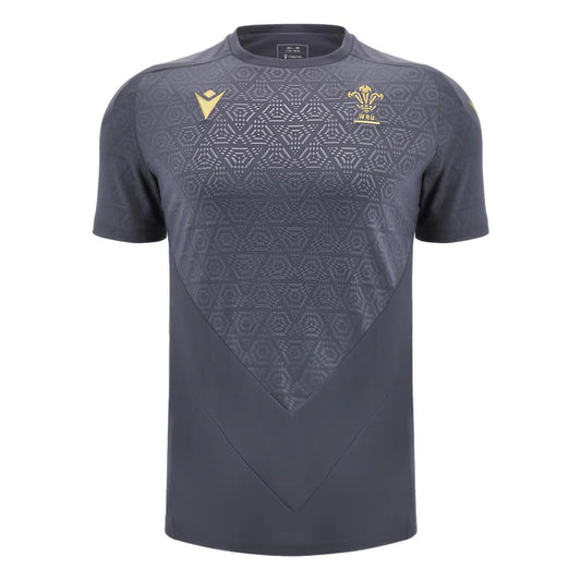 2024-2025 Wales WRU Rugby Training Poly Shirt (Anthracite) - Kids_3