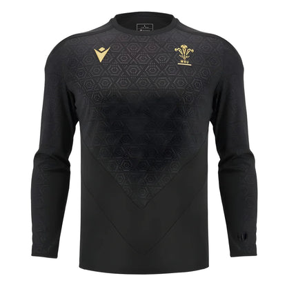 2024-2025 Wales Rugby LS Poly Training Shirt (Black)_1