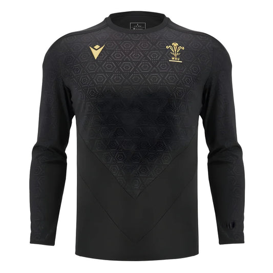 2024-2025 Wales Rugby LS Poly Training Shirt (Black)_1