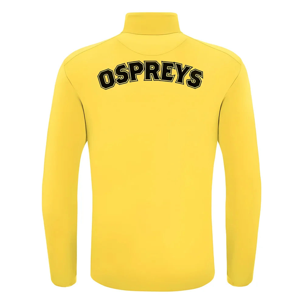 2024-2025 Ospreys Rugby 1/4 Zip Training Top (Yellow)_2