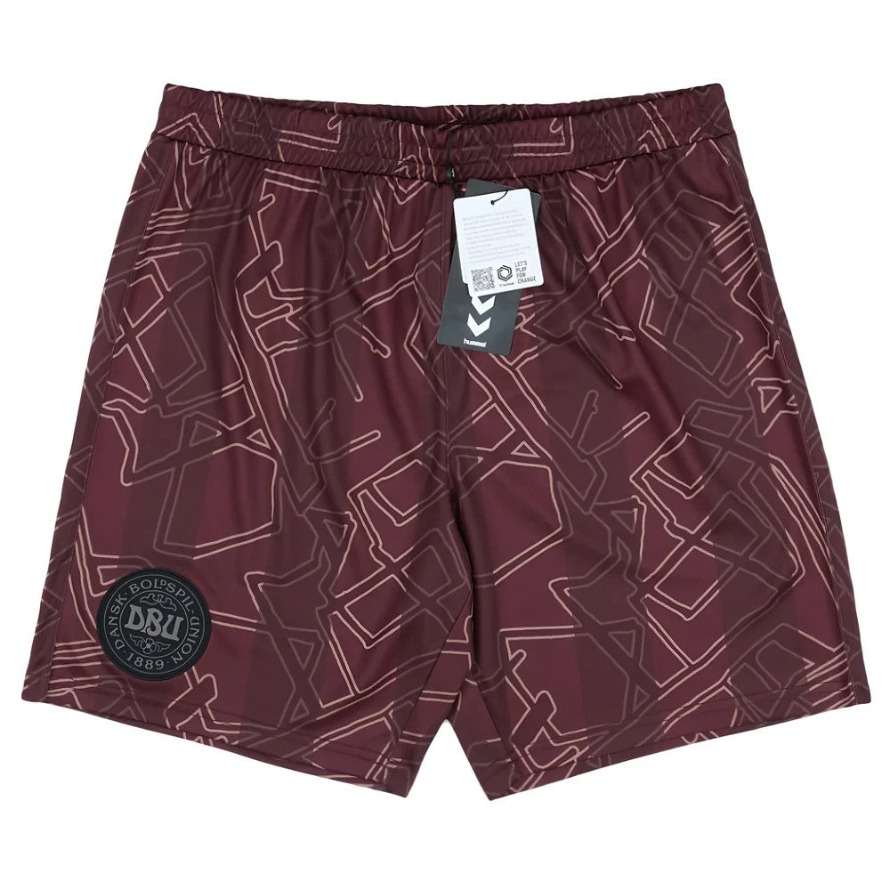 2024-2025 Denmark Special Edition Hummel x Halo Shorts (Dark Red) (Kids)_1