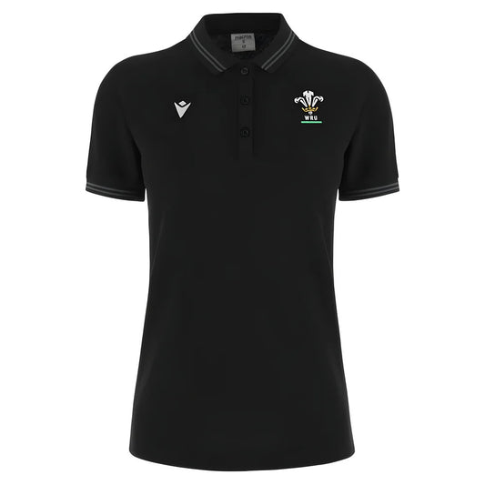 2024-2025 Wales Rugby Travel Polo Shirt (Black) - Womens_2