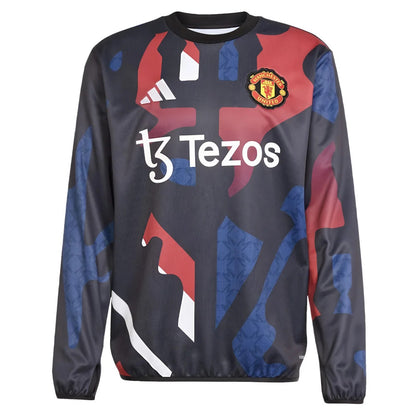 2024-2025 Man Utd Pre-Match Warm Up Top (Black)_1