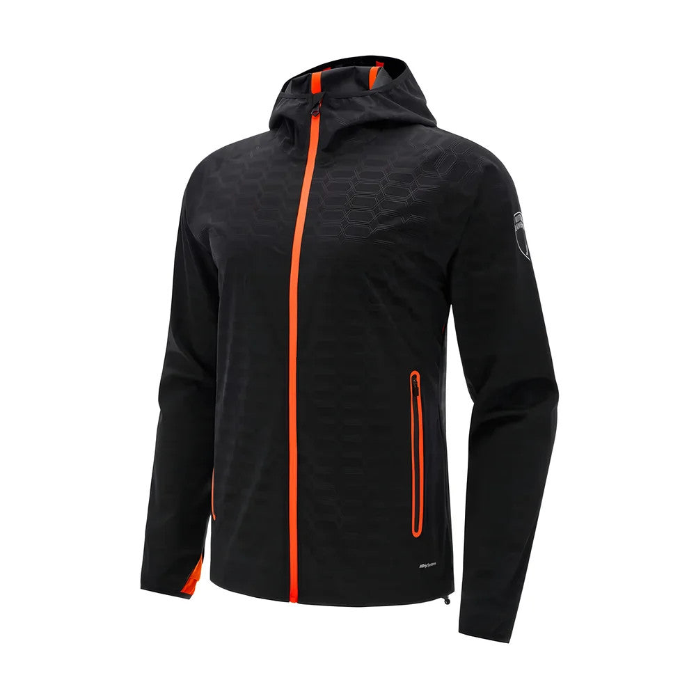 2025 Lamborghini Mens Rain Jacket (Black/Orange)_1