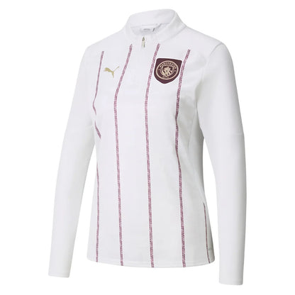 2024-2025 Man City Prematch Half Zip Top (White)_1