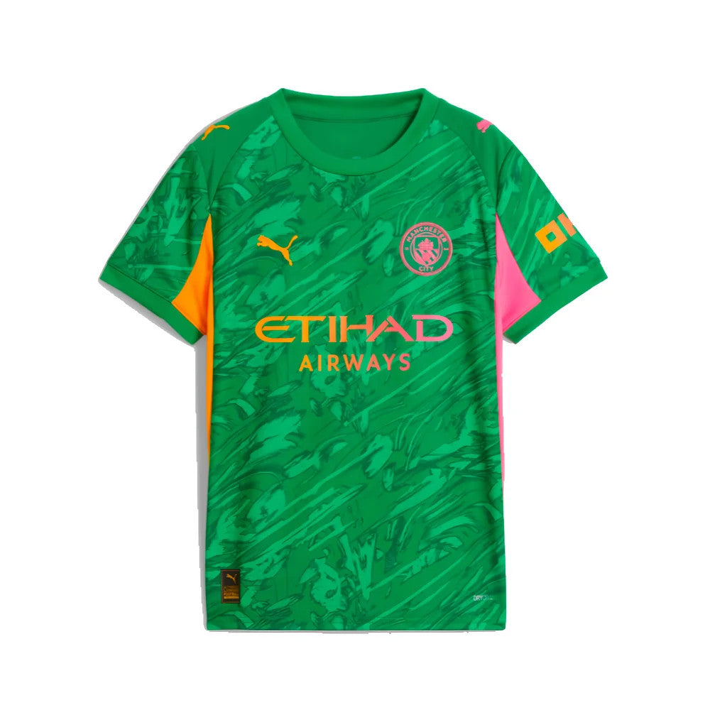 2025-2026 Man City Goalkeeper Away Shirt (Green) - Kids (Donnarumma 25)_4